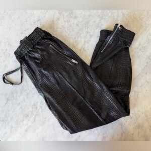 BlankNYC Faux Leather Croc Jogger Pants Black Size 29